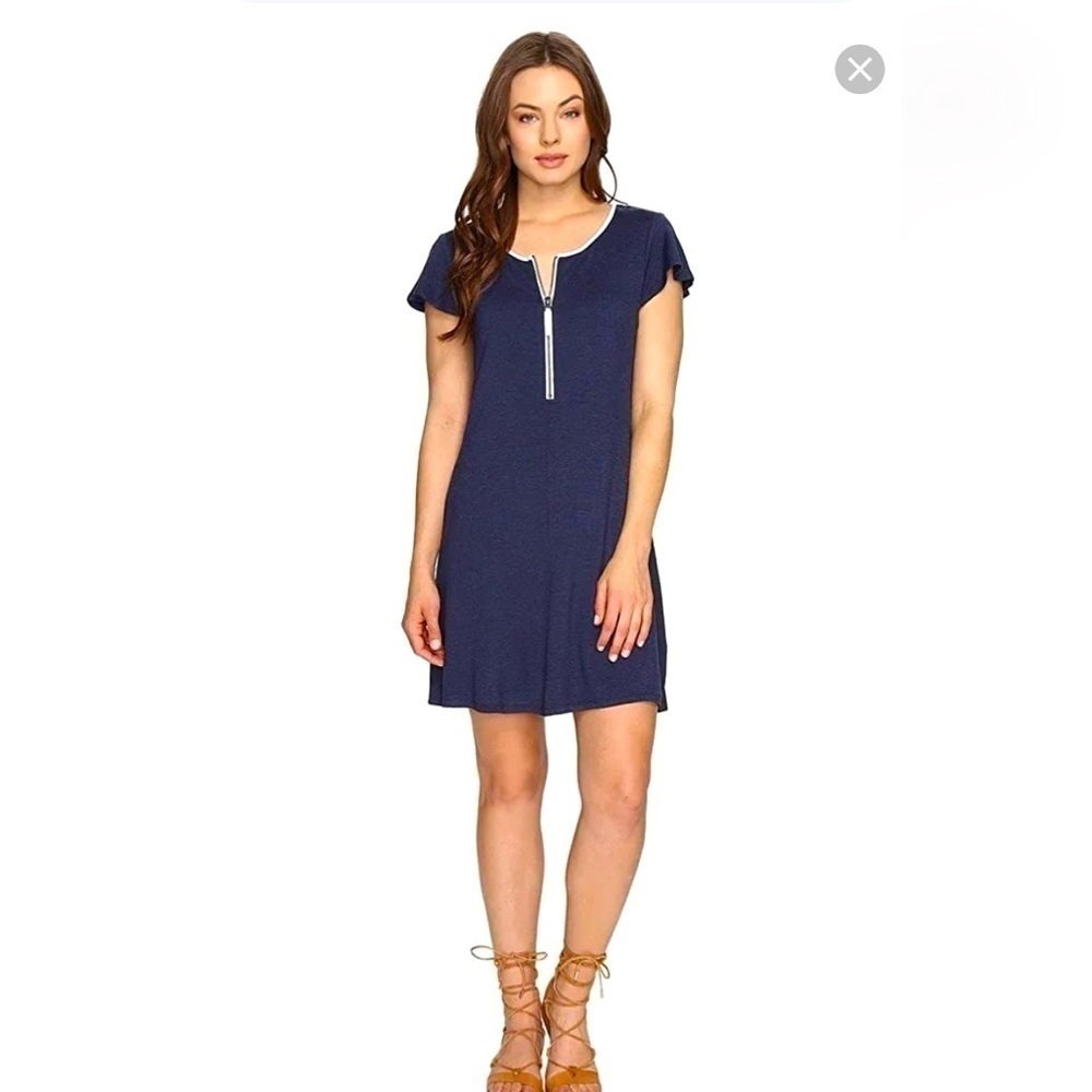 Kenzie Navy Cap Sleeve Dress - Picture 1 of 6